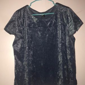 Blue velvet shirt—XL